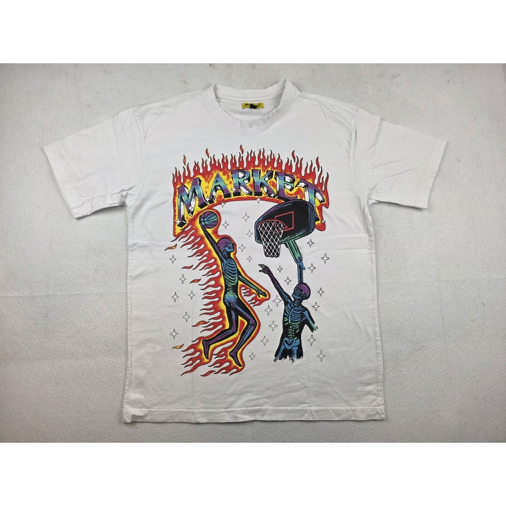 Chinatown Market Skeleton Basketball T-shirt White Large Marcos‎ Alvarado Tee